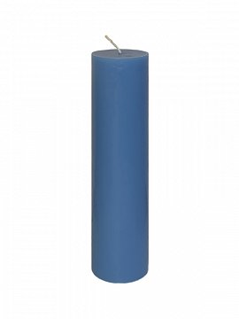Свеча пеньковая цветная голубая 60*215 мм